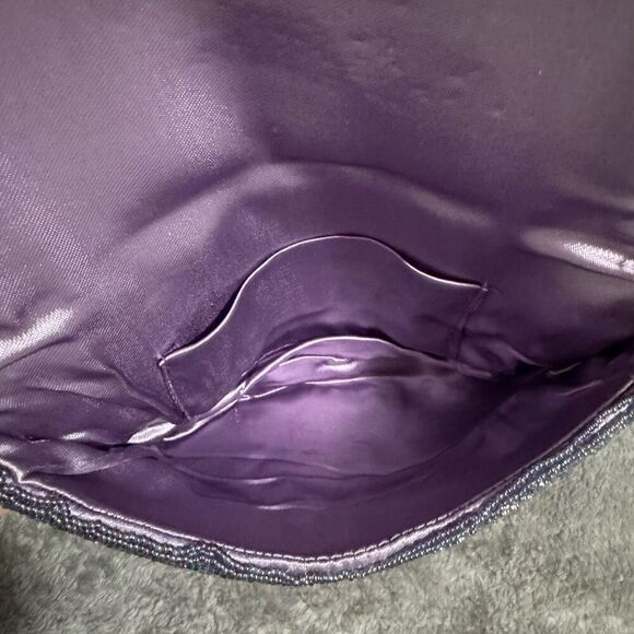 Elegant Blue Purple Beaded Evening Bag Clutch - Picture 6 of 10